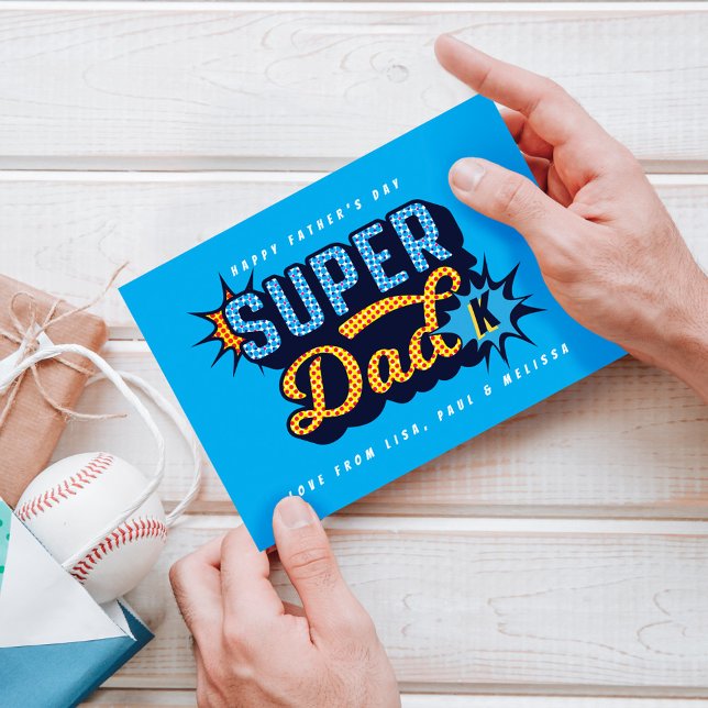 #1 Super Dad Superhero Comic Book Father's Day Card (Creator Uploaded)
