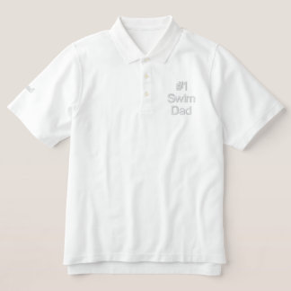 #1 Swim Dad Golf Shirt embroidered