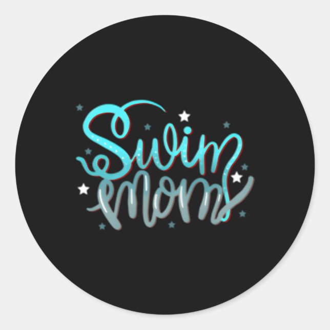 1 Swim Mom Swimmers Mothers Classic Round Sticker (Front)
