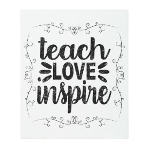 1- Teach Love Inspire Shirt, Retro Vintage Teacher Metal Print