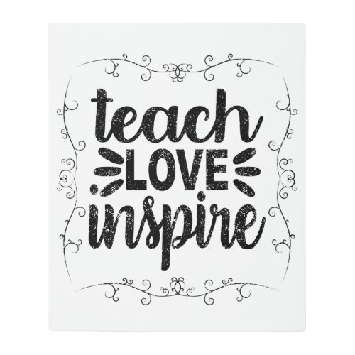 1_ Teach Love Inspire Shirt Retro Vintage Teacher Metal Print