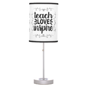 1- Teach Love Inspire Shirt, Retro Vintage Teacher Table Lamp