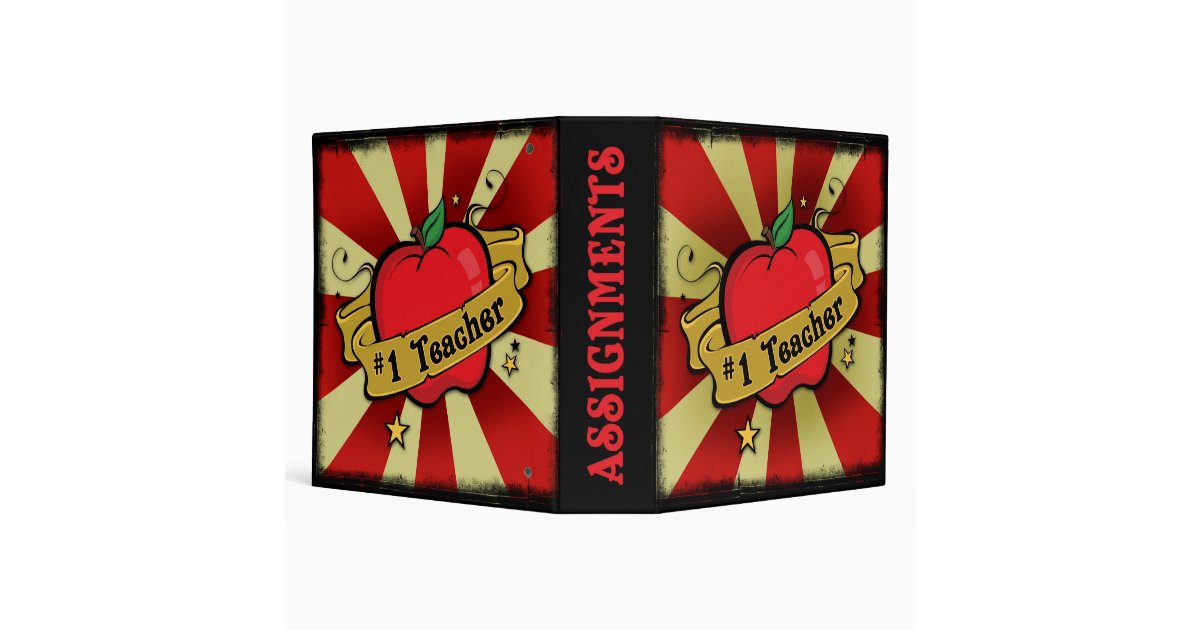 1 Teacher Assignments Binder (tattoo style). Zazzle