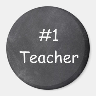 #1 Teacher Chalkboard Design Gift Idea Magnet