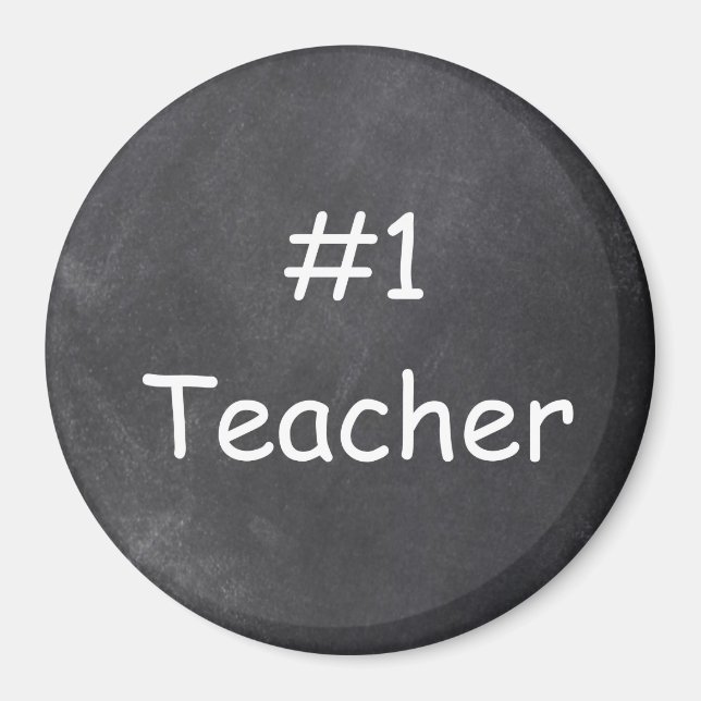 #1 Teacher Chalkboard Design Gift Idea Magnet (Front)