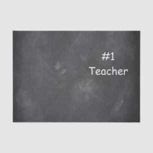#1 Teacher Chalkboard Design Gift Idea Tissue Paper