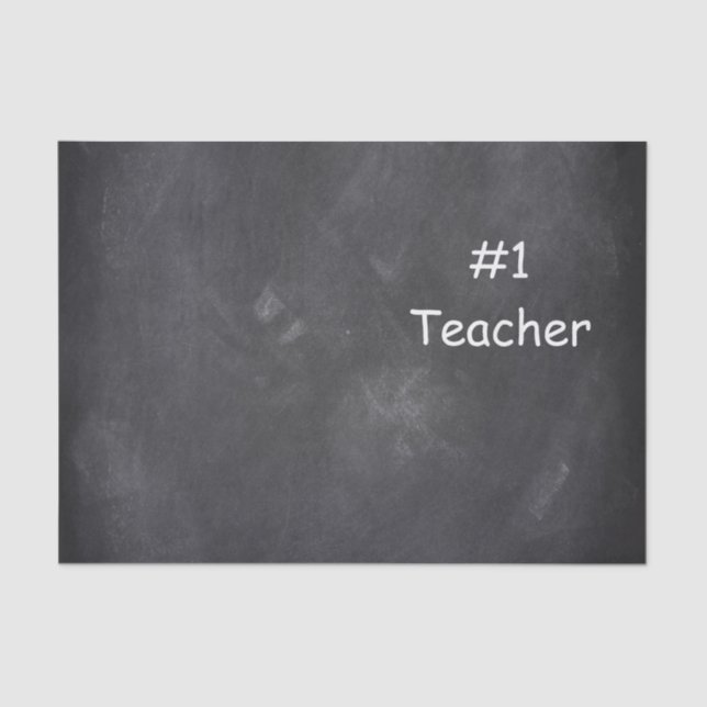 #1 Teacher Chalkboard Design Gift Idea Tissue Paper (Front)