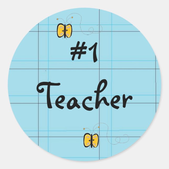#1 Teacher Classic Round Sticker (Front)