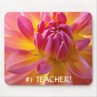 #1 TEACHER Mousepad Gift Dahlia Flowers Mouse pads
