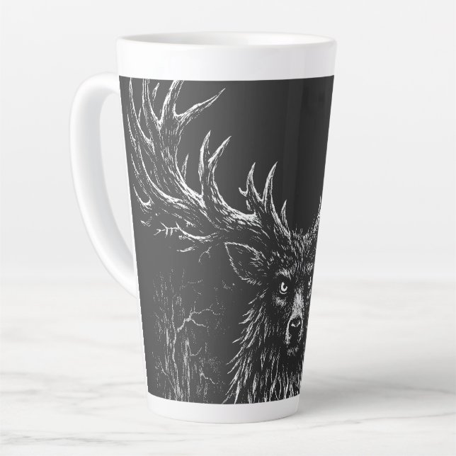 1. The Shadow Stag by BurnsInHell Latte Mug (Left Angle)