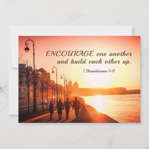1 Thessalonians 511 Encourage Bible Verse Flat Card