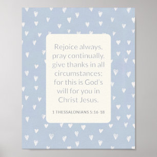 1 Thessalonians 5:16-18 Bible Verse Rejoice Always Poster