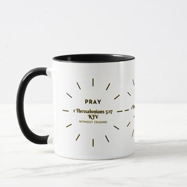 1 Thessalonians 5:17 Bible Verse Two-Tone Mug (Left)