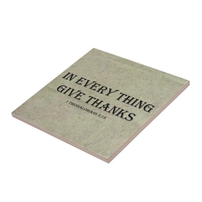 1 Thessalonians 5:18 Ceramic Tile (Side)