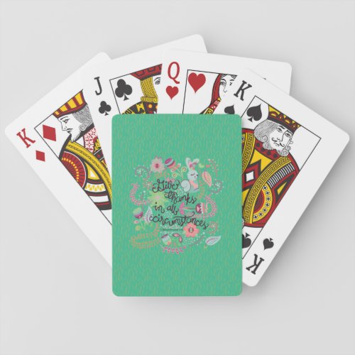 1 Thessalonians 518 Give Thanks In All Circumstan Poker Cards