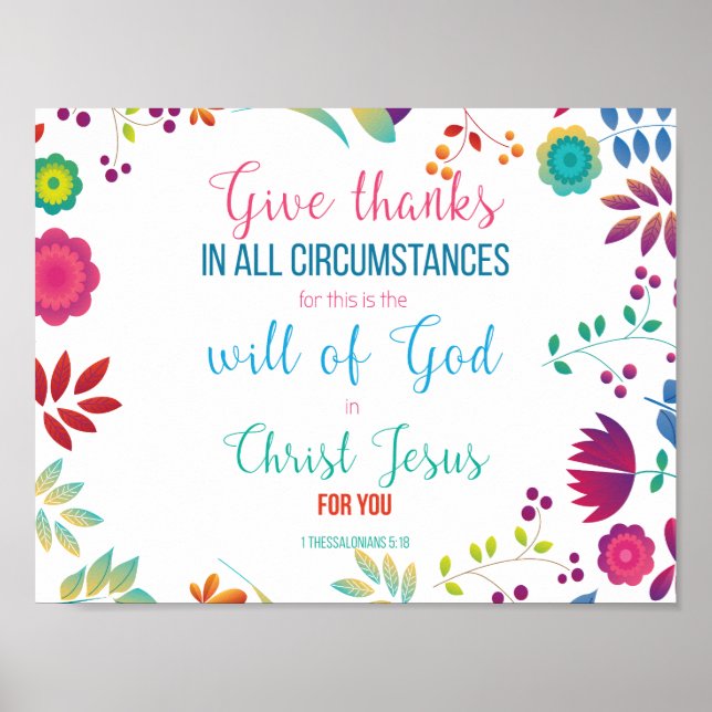 1 Thessalonians 5:18 Poster (Front)