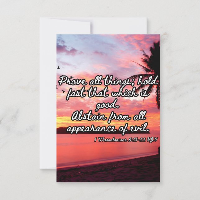 1 Thessalonians 5:21-22 KJV Bible Pic Greeting Card (Front)