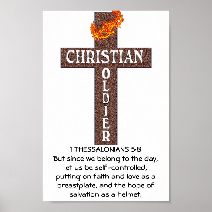 1 THESSALONIANS 58 CHRISTIAN SOLDIER FRAMED PRINT