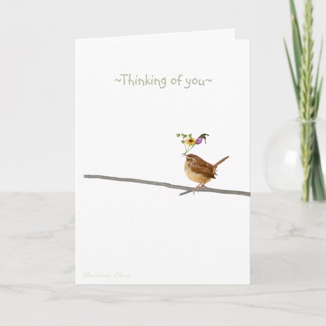 #1 Thinking of you  Blank inside: Letterpress Thank You Card (Front)