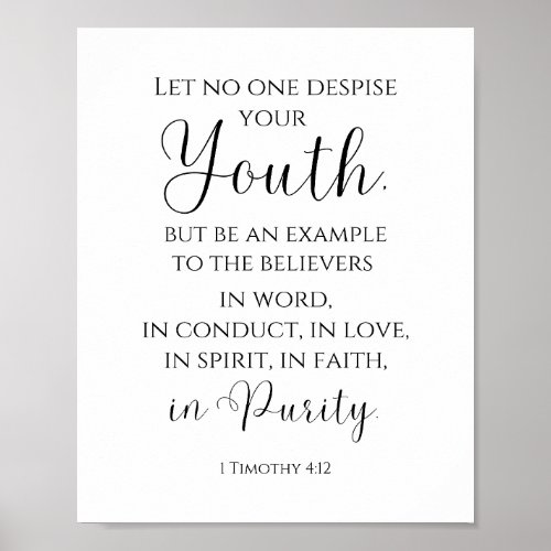 1 Timothy 412 Bible Verse Poster