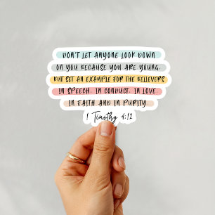 1 Timothy 4:12 Christian Youth Bible Verse Sticker
