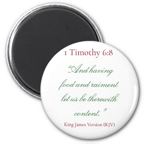 1 Timothy 68 Biblical Verse Magnet