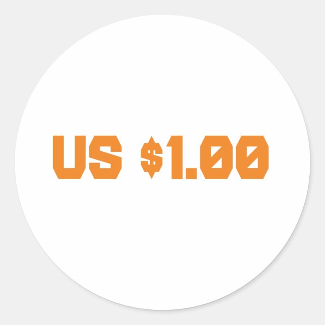  1 USD CLASSIC ROUND STICKER (Front)