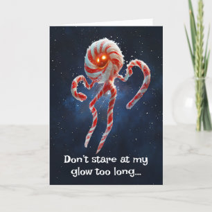 *~* .1 Whimsical Glow Funny Magical Christmas AP97 Letterpress Thank You Card