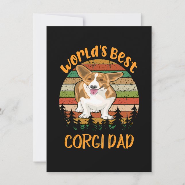 1 World's Best Corgi Dad Invitation (Front)