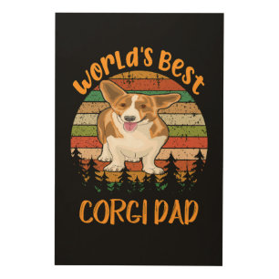 1 World's Best Corgi Dad Wood Wall Art