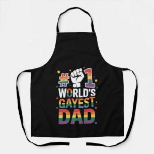 #1 World's Gayest Dad Funny Father's Day LGBT Apron