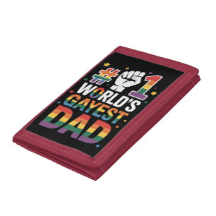 #1 World's Gayest Dad Funny Father's Day LGBT Tri-fold Wallet