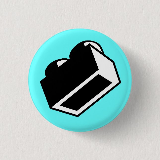 1 x 2 Brick by Customize My Minifig Pinback Button (Front)