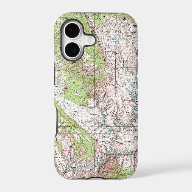 1 x 2 Degree Topographic Map Iphone Case (Back)