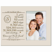 1 Year and Counting Ivory Wooden Picture Frame (Front)