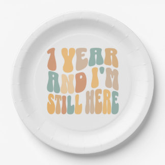 1 Year and I'm Still Here 1st Work Anniversary Paper Plates
