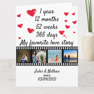 1 year anniversary film strip photo display card