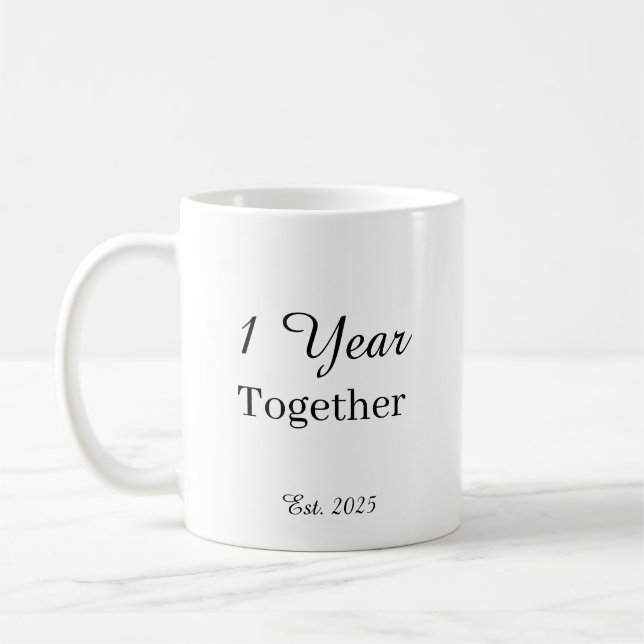 1 Year Anniversary Mug – First Wedding Anniversary (Left)