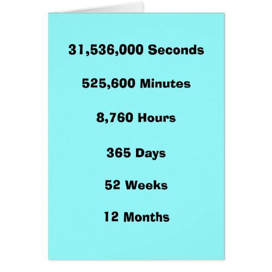 1 year any way you slice it cards (Front)