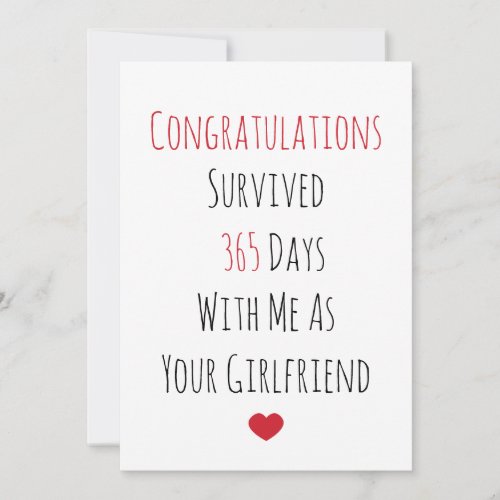1 Year Boyfriend Anniversary Holiday Card
