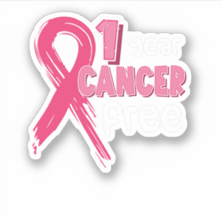 1 Year Breast Cancer Free Pink Breast Cancer Survi Sticker