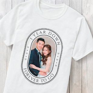 1 Year Down 1st Wedding Anniversary with Photo T-Shirt