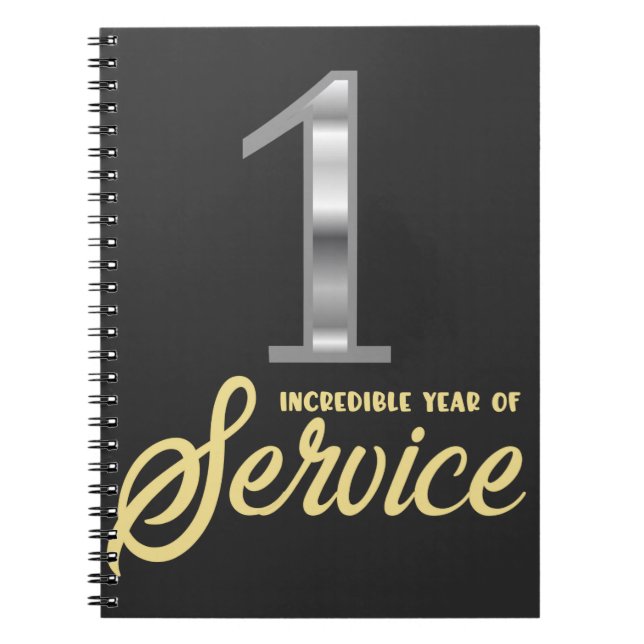 1 Year of Service Employee Appreciation Incentive Notebook (Front)