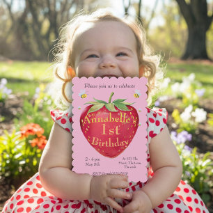 1 year old 1dt birthday first baby party invitation