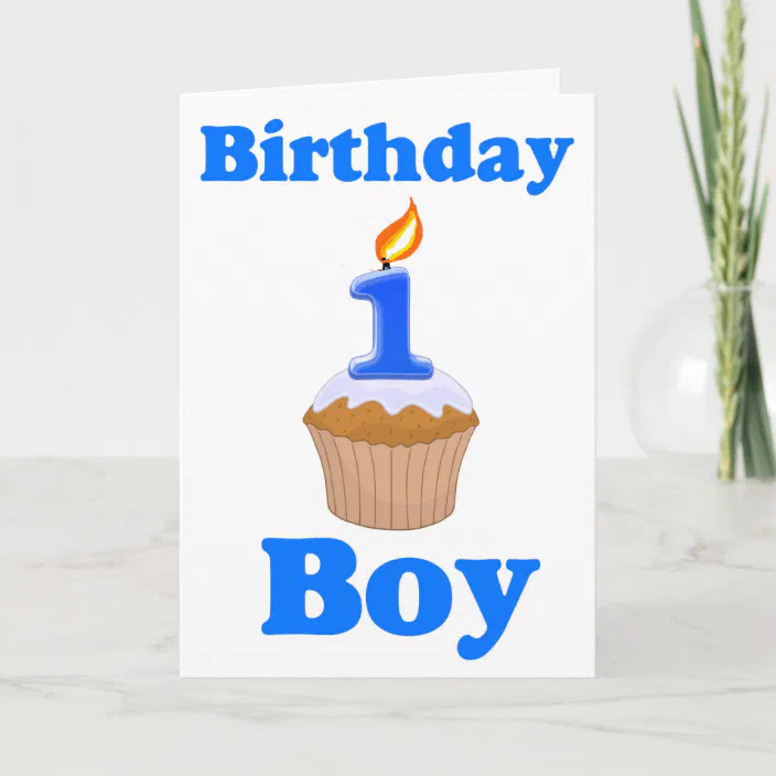 Happy Birthday To 1 Year Old Boy Personalized 1 Year Old Birthday Boy Card | Zazzle.com