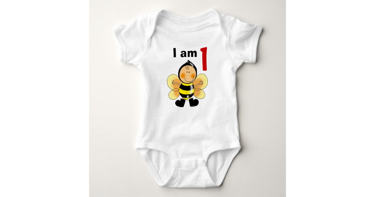 1 Year Old Birthday Boy Girl Gift Bumble Bee Baby Bodysuit Zazzle Com