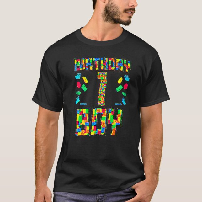 1 Year old Birthday Boy with puzzles games Toddler T-Shirt (Front)