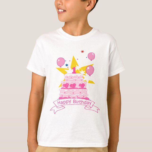 1 Year Old Birthday Cake T-Shirt (Front)