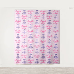 1 Year Old Birthday Girl Backdrop Step and Repeat