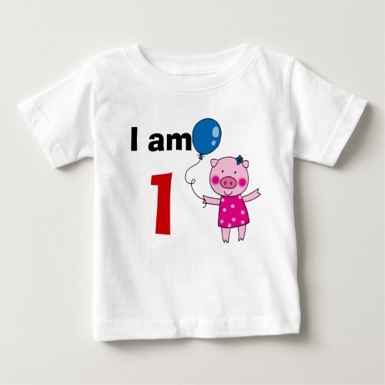 1 year old birthday girl gift (cute pig) baby T-Shirt